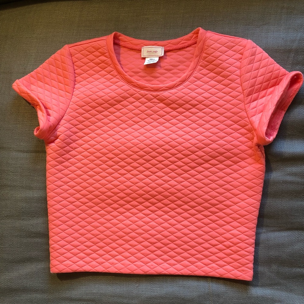 Love...ady  cropped quilted top (small)